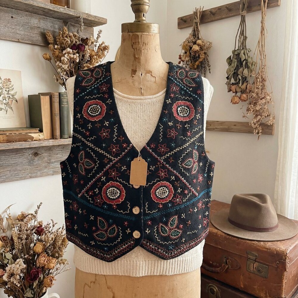 Vintage Tanzara Wool Vest | 1980s-1990s Classic Wool-Blend Vest